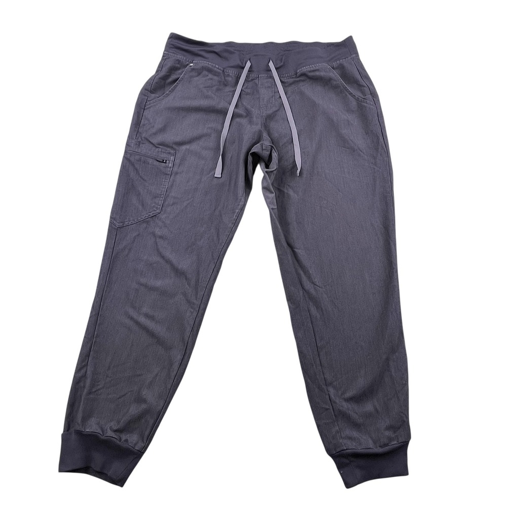 FIGS Zamora Jogger Scrub Pants Charcoal Gray Heather XL W18SW2005 Technical Coll